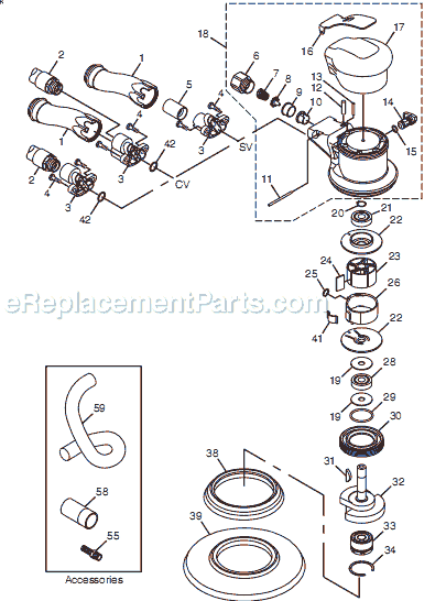 Page A Diagram and Parts List for CP7220SV 8941072202 Chicago Pneumatic Sander
